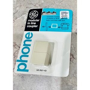 Vintage‎ GE Modular In Line Phone Cord Coupler Ivory GE 2921-4D New 1988